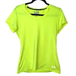 Under Armour Women's Run Reflective Tee Yellow Medium EUC